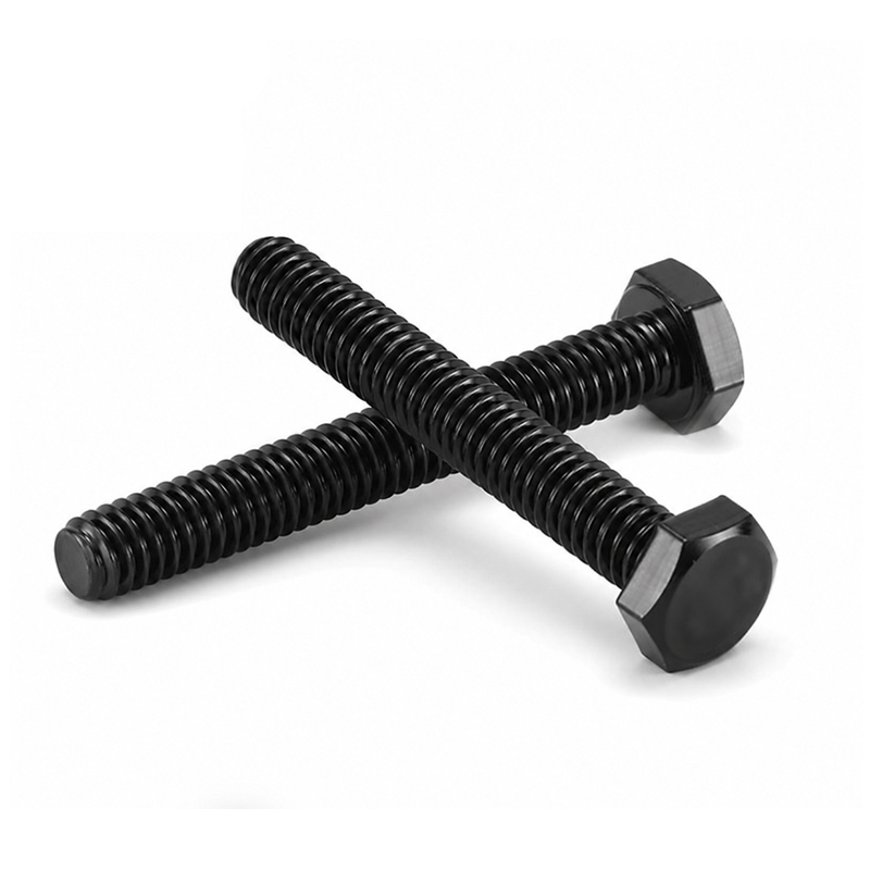 SS304 A2-70 oxid negru șurub hexagonal cu filet complet DIN 933