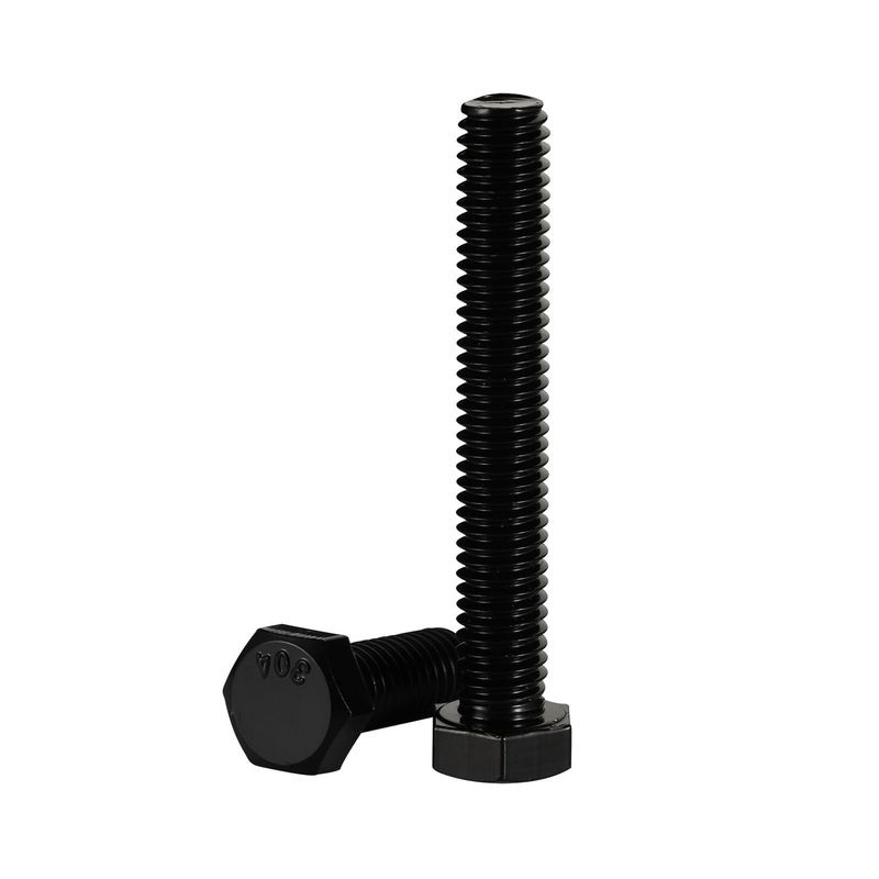 SS304 A2-70 oxid negru șurub hexagonal cu filet complet DIN 933